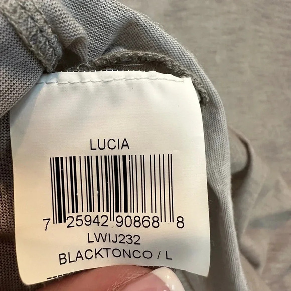 BCBGMAXAZRIA | Lucia Tan Bohemian Sheer Printed Long Sleeves Blouse Size L Large - Picture 9 of 11